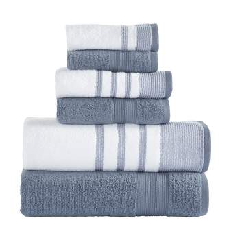 6pc Larue Turkish Cotton Bath Towel Set Silver - Makroteks : Target
