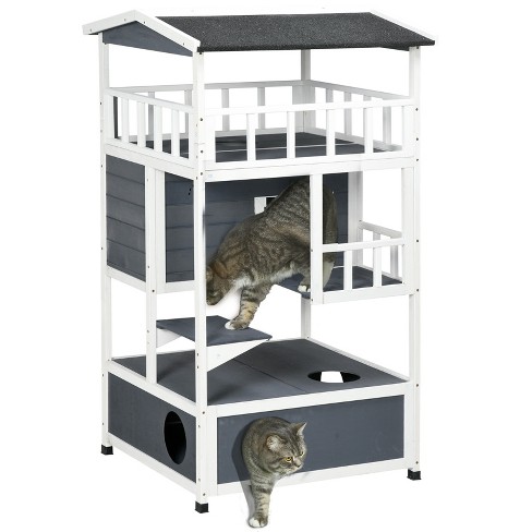 Pawhut 39 Portable Soft-sided Pet Cat Carrier With Divider, Two  Compartments, Soft Cushions, & Storage Bag, Gray : Target