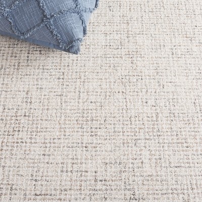 Light Grey and Ivory Hand Tufted Wool Area Rug 3' x 5'