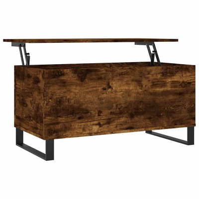 vidaXL Coffee Table Smoked oak Engineered wood Medium Height-Adjustable