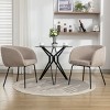 Set Of 2 Dining Chairs with Black Metal Legs,Boucle Fabric Dining Chair with Wing Back, Leisure Armchair Upholstered Accent Kitchen Chairs-Cuddlewood - 2 of 4