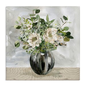 Stupell Industries Detailed Flower Arrangement Mixed Blooms Vase Bouquet, 24" x 24" - 1 of 4
