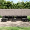 vidaXL Patio Furniture Set 10 Piece Garden Sectional Sofa with Cushions Steel - Anthracite - 2 of 4