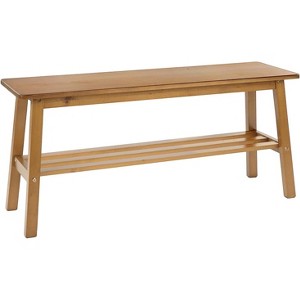 VINGLI Solid Wood Dining Bench 39" Wooden Bench for Entryway, Bedroom, with Shoe Rack Storage - 1 of 4