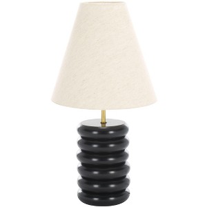 Solani 22" Wood Table Lamp - TBL3025 - Black - Safavieh - 1 of 4