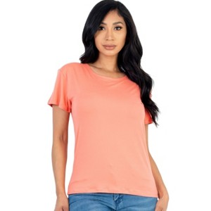 Slickblue Women's Basic Short Sleeve T-Shirt, Stretch Jersey Knit, Casual Everyday Fit, 10 Color Options, Size S-L - 1 of 4