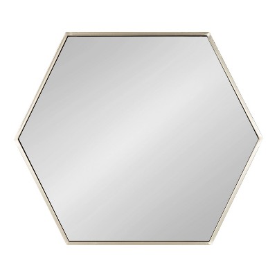 Elegant Silver Hexagon 29" Bathroom Wall Mirror