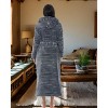ADR Plush Fleece Robe for Women, Long Hooded Bathrobe with Hood, Plus Size - 3 of 3