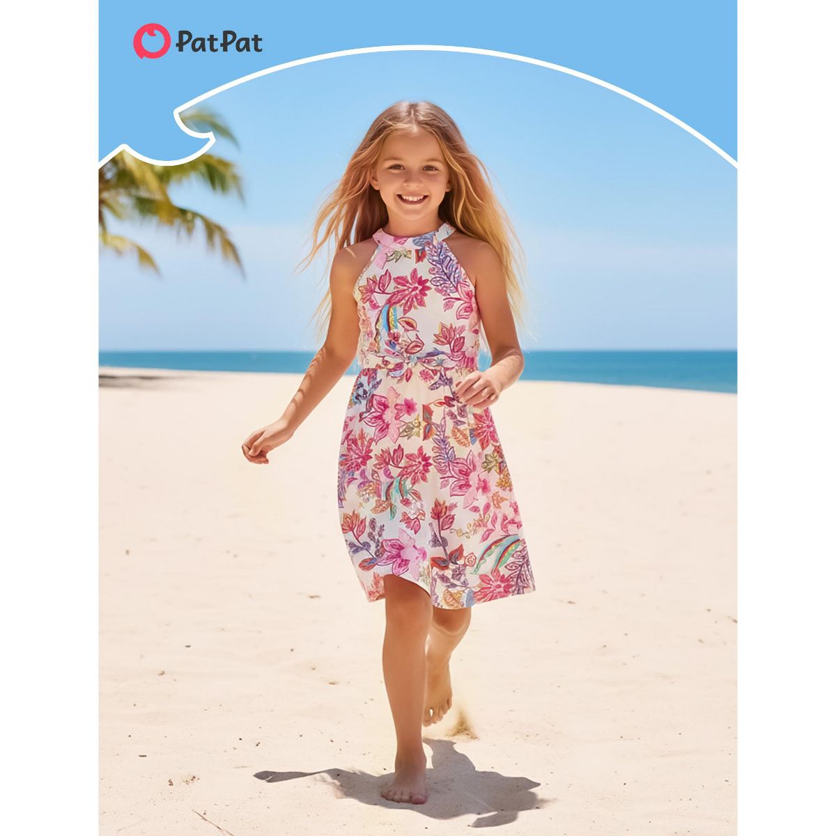 PATPAT Tropical Palm Family Matching Sets Mom and Me Printed Midi Dresses - thumbnail 8
