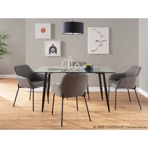 Set of 2 Daniella PU Leather/Steel Dining Chairs Black/Gray - LumiSource - 1 of 4