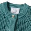 Stellou & Friends 100% Cotton Chunky Ribbed Knitted Cardigan for Boys & Girls Ages 0-6 Years - 18-24 Months / Sage Teal - 2 of 3