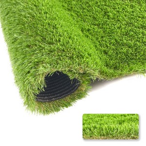 Dexmalle 7 FT x 15 FT,1.38 Inch Fake Grass Turf Rug with Drain Holes,Patio/Indoor - 1 of 4