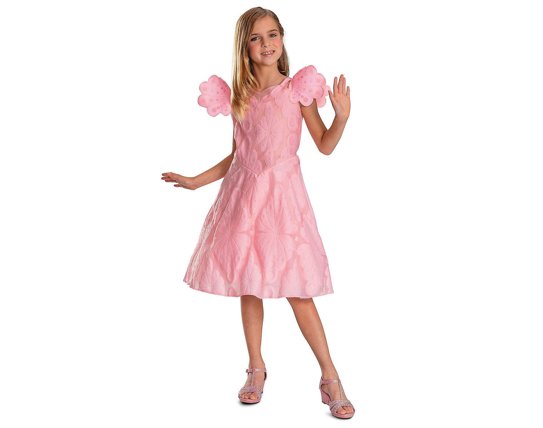 Wicked Girl's Glinda Halloween Deluxe Costume Dress - Pink - 7-8