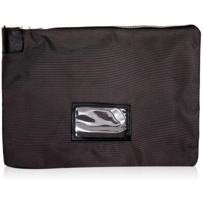 Juvale Locking Document Security Bag, Money Deposit Bag with Zipper, 15 x 11 in, Black