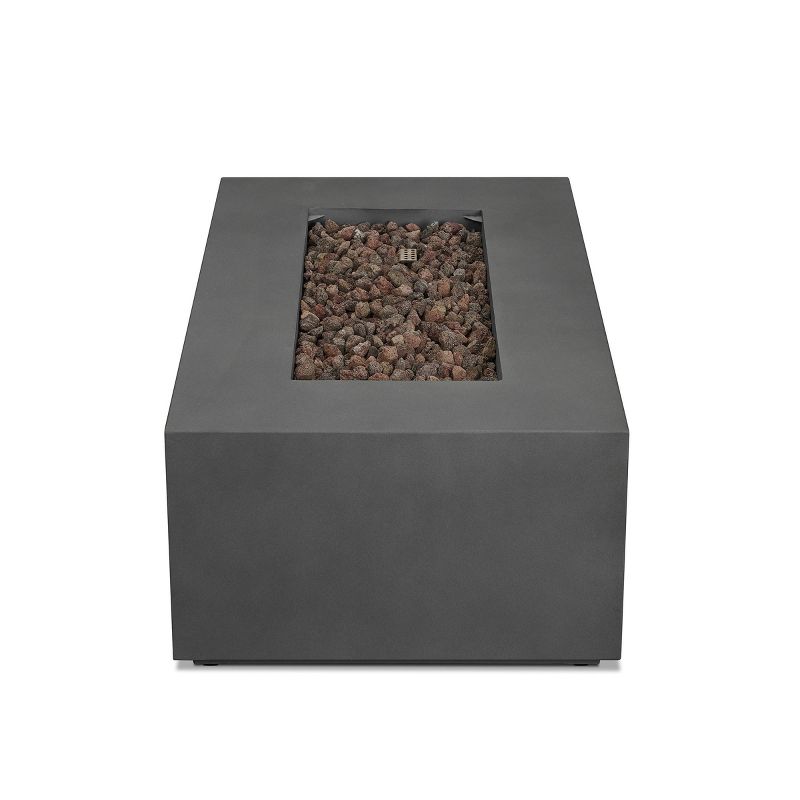Aegean Small Rectangle Fire Table with NG Conversion Weather Slate - Real Flame, 5 of 14