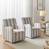 Set of 2 Livia Transitional 360-Degree Swivel Armchair With Jacobean Strip Pattern | HULALA HOME - 2 of 4