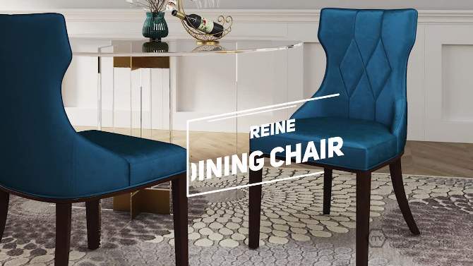 Set of 2 Reine Velvet Dining Chairs - Manhattan Comfort, 2 of 7, play video