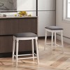 Tangkula 24" Bar Stool Set of 2 w/ Padded Seat Cushions Rubber Wood Legs Upholstered - 3 of 4