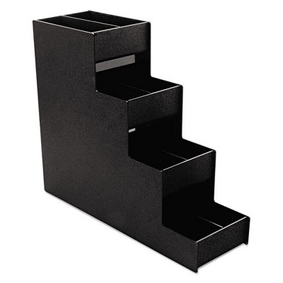Black Commercial Grade Narrow Condiment Organizer with 8 Compartments