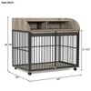 LOVMOR Large Dog Crate Furniture, Wooden Dog Crate Dog Kennel, End Table Pet Crate for Medium Dog with Lockable Wheels - 3 of 4