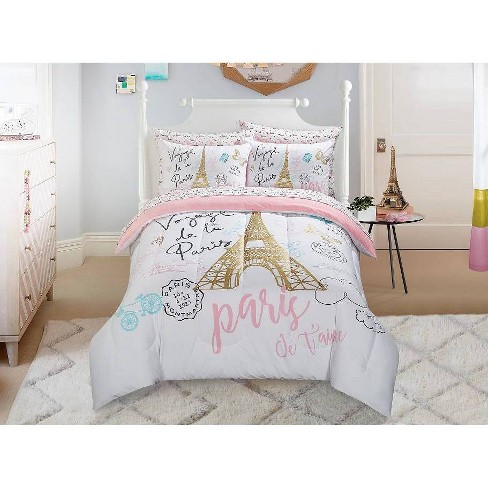 Vil ikke hovedlandet kuvert Twin Bonjour Paris Comforter Set Assorted Pinks - Heritage Club : Target