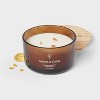 Amber Glass Wooden Wick Amber and Cedar Jar Candle 13oz - Threshold™ - 3 of 3