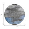 Denim Blue And Gray Abstract Washable Indoor Outdoor Area Rug - 3 of 4