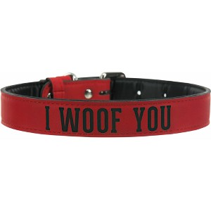Pavilion Gift Company - L/XL Woof - 30" PU Leather Pet Collar - Pet Collar - 1 of 4