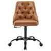 Modway Distinct Tufted Swivel Vegan Leather Office Chair, Black Tan - 4 of 4