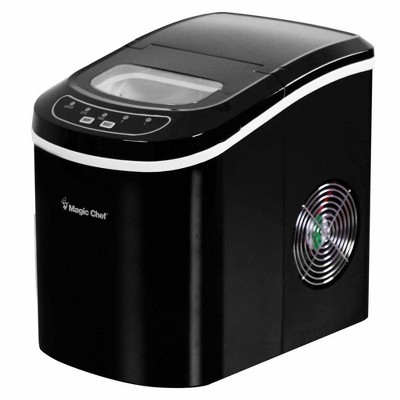 Magic Chef MCIM22R Portable Countertop Ice Cube Maker Machine with Scooper Making 27 Pounds per Day for Home Table Top Counters
