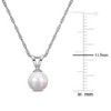 EVERLY JEWELRY | 14k White Gold 6.5-7mm Cultured Freshwater Pearl Solitaire Pendant with Chain, 17" - 2 of 4