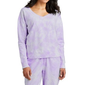 Mafoose Women's Long Sleeve Soft Beach Wash Cloud Tie-Dye Pattern V-Neck Sweatshirt - 1 of 4