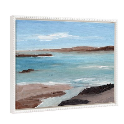 18"x24" Sylvie Beaded Seaboard Framed Canvas by Nikita Jariwala White - Kate & Laurel All Things Decor
