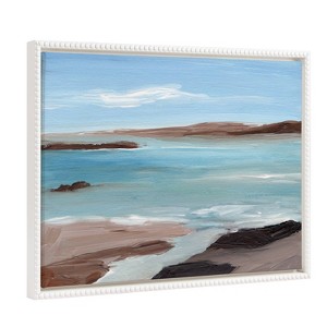 18"x24" Sylvie Beaded Seaboard Framed Canvas by Nikita Jariwala White - Kate & Laurel All Things Decor - 1 of 4