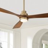 Casa Vieja 66" Delta XL Modern Indoor Ceiling Fan 3 Blade LED Light Remote Control Soft Brass Finish Walnut Finish Blades Bedroom Living Room DC Motor - 2 of 4