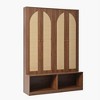 Okak Shoe Cabinet, Freestanding Shoe Organizer with 2 Shelves and 4 Doors, Shoe Storage Cabinet for Entryway, Living Room, Hallway, Walnut - 3 of 4