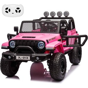 24V 2-Seater Kids Ride On Truck, Electric Car w/Remote, 2WD/4WD Switch, Suspension, LED Lights, Music, Storage Trunk - 1 of 4
