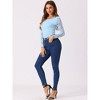Allegra K Women's Slim Fit Sheer-Long-Sleeves Flower Embroidery Lace Top - 2 of 4