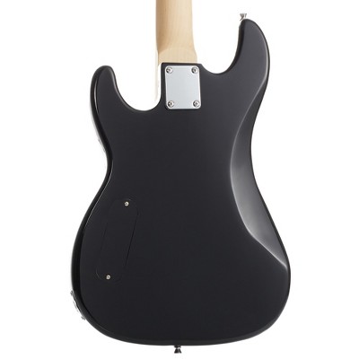 Black Full-Size 4-String Electric Bass Guitar with Maple Neck