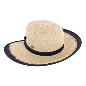 Karen Keith Women's Toyo Braid Sun Hat with Ponytail Opening in Back - 1 of 4