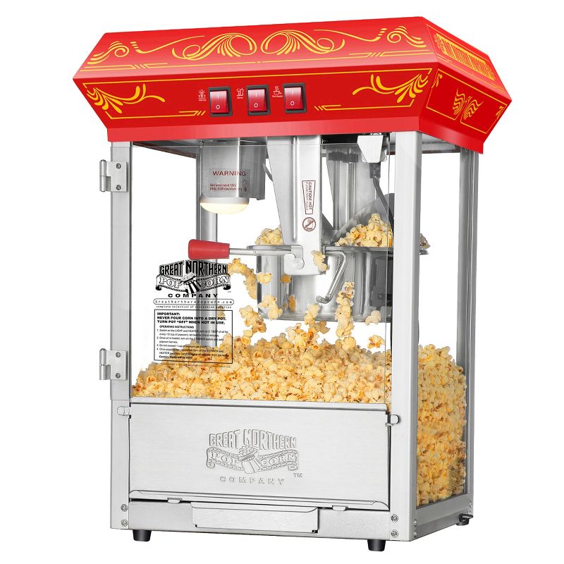 Great Northern Popcorn 8 oz. Vintage Good Time Popcorn Popper Machine – Red, 2 of 6