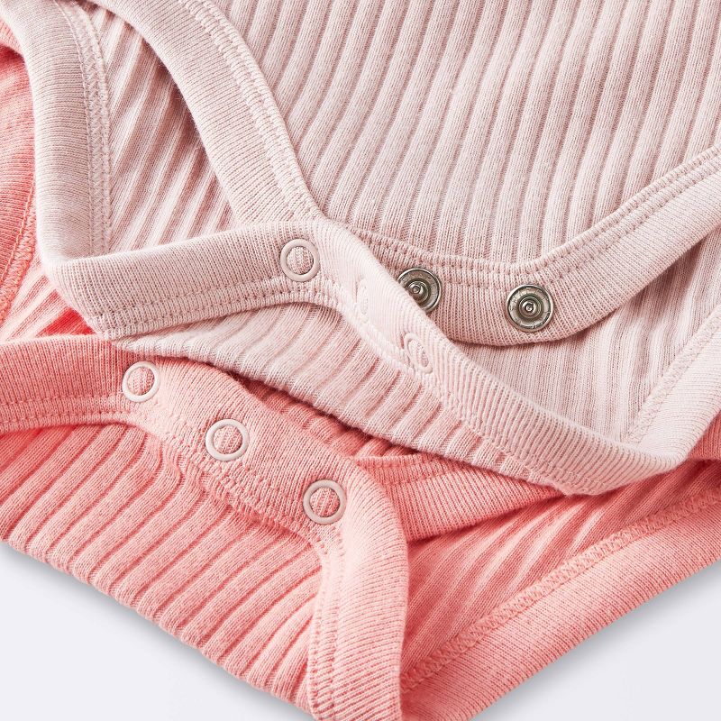 Baby Girls' 3pk Long Sleeve Bodysuit - Cloud Island™ Pink, 5 of 6