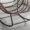 Angel Sar Rocking Chair Outdoor, Large Egg Chair with Padded Cushion, Comfy Rattan Patio Rocking Chairs, Red - 3 of 4