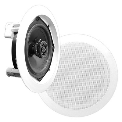 Pyle PDIC51RD 5.25 Inch Round White In Ceiling Wall Flush Speakers Pair