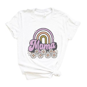 Simply Sage Market Women's Mama Rainbow Flowers Short Sleeve Graphic Tee - 1 of 3