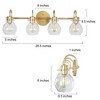 LNC 2-Lights Gold with Clear Glass Shade Modern/Contemporary Vanity  Lights,2 Light/ 3 Light/ 4 Light/ 5 Light - 3 of 4