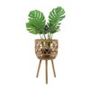Set of 3 Wooden Planters with Stands - Handcrafted Bamboo & Plywood Plant Holders - Boho Indoor/Outdoor Home & Garden Decor - 20", 23", 26" Brown - 2 of 4