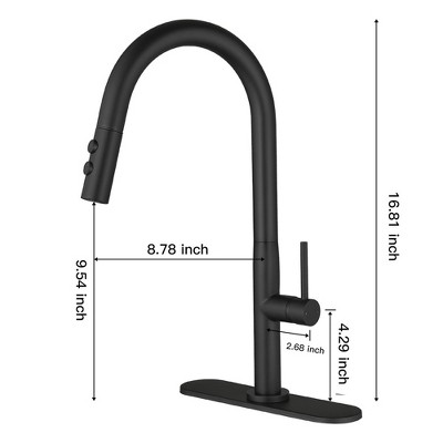Matte Black Brass High Arc Single Handle Kitchen Faucet