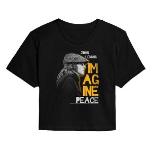 Women's - John Lennon - John Lennon Profile Dark Garments Only Cropped Graphic T-Shirt - 1 of 4