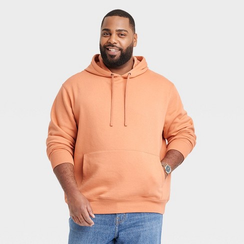 Men s Big Tall Regular Fit Hooded Sweatshirt Goodfellow Co Peach Orange MT